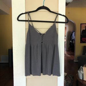 American Eagle Grey Soft and Sexy Suede Tank